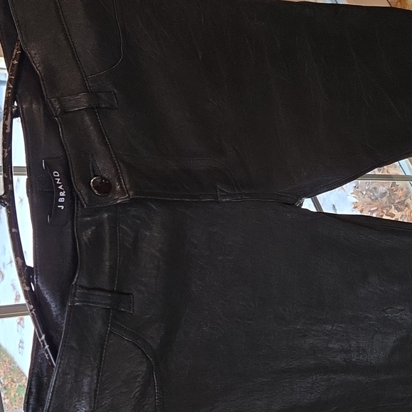 J. Brand 100% Black Lamb‎ Leather Sz. 28 Zippered Ankle Pants - Picture 3 of 16